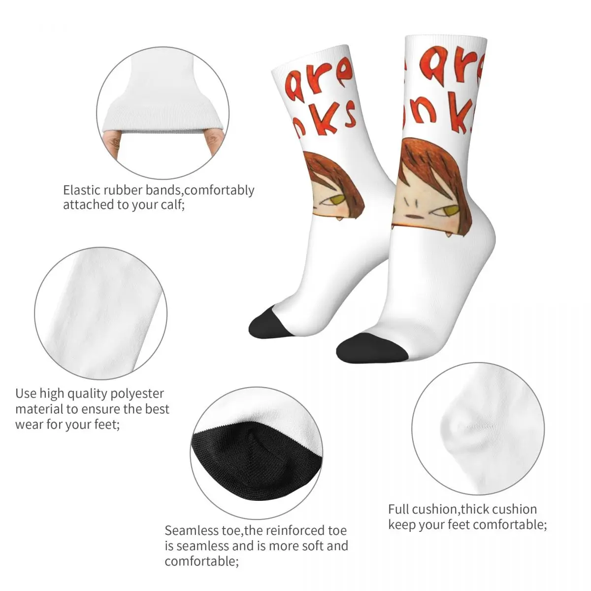 Yoshitomo Nara We Are Punks Socks Men's Women's Casual Socks High Quality Spring Summer Autumn Winter Socks Gift