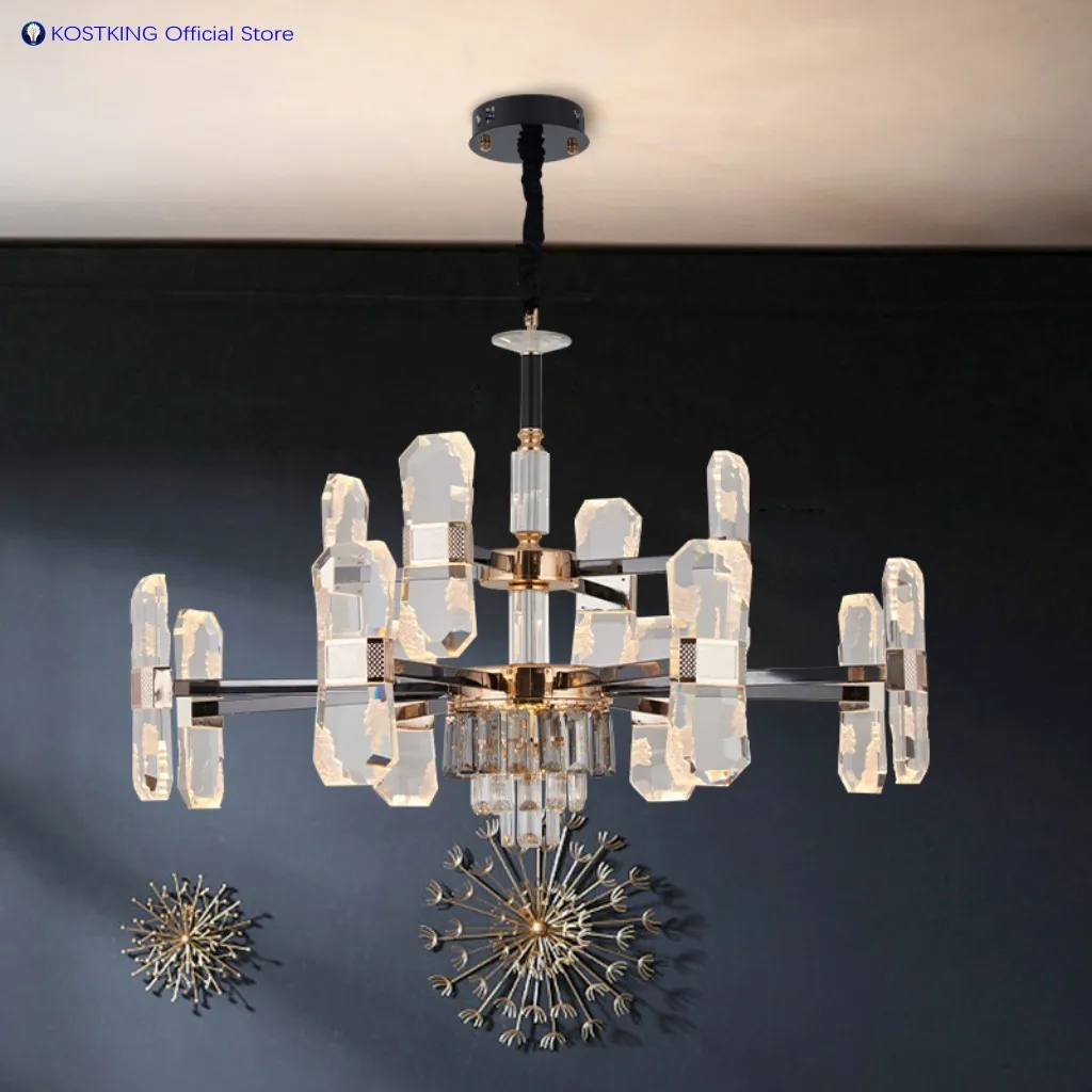 Luxury Bubble Crystal Chandelier Led Hanging Ceiling Lamps For Living Room Dining Table Bedroom Lustre Home Decor Pendant Lights