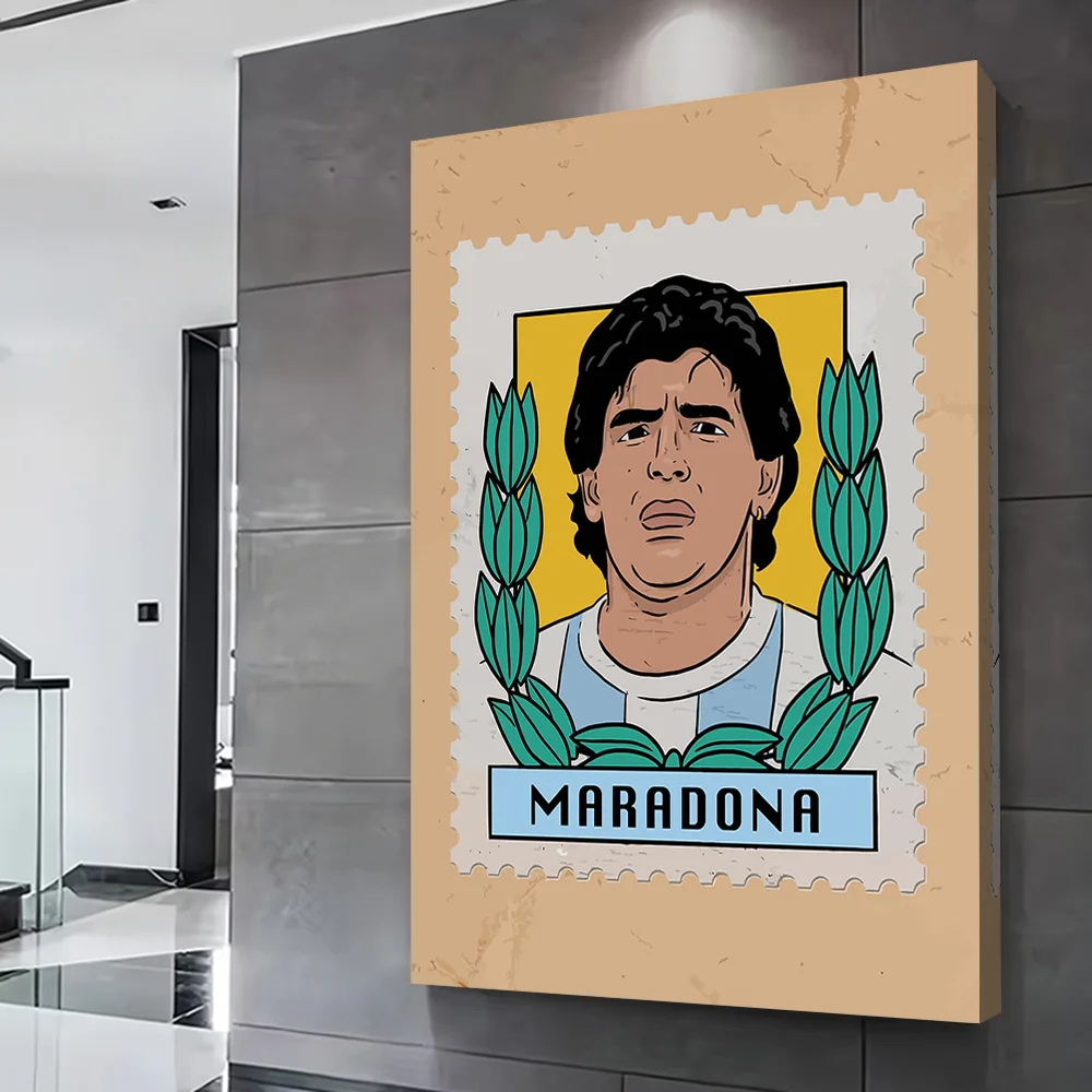Football Player Soccer Stamp Art Poster Customizable Printed Canvas Painting Wall Art Gift for Modern Home Decoration Ornaments