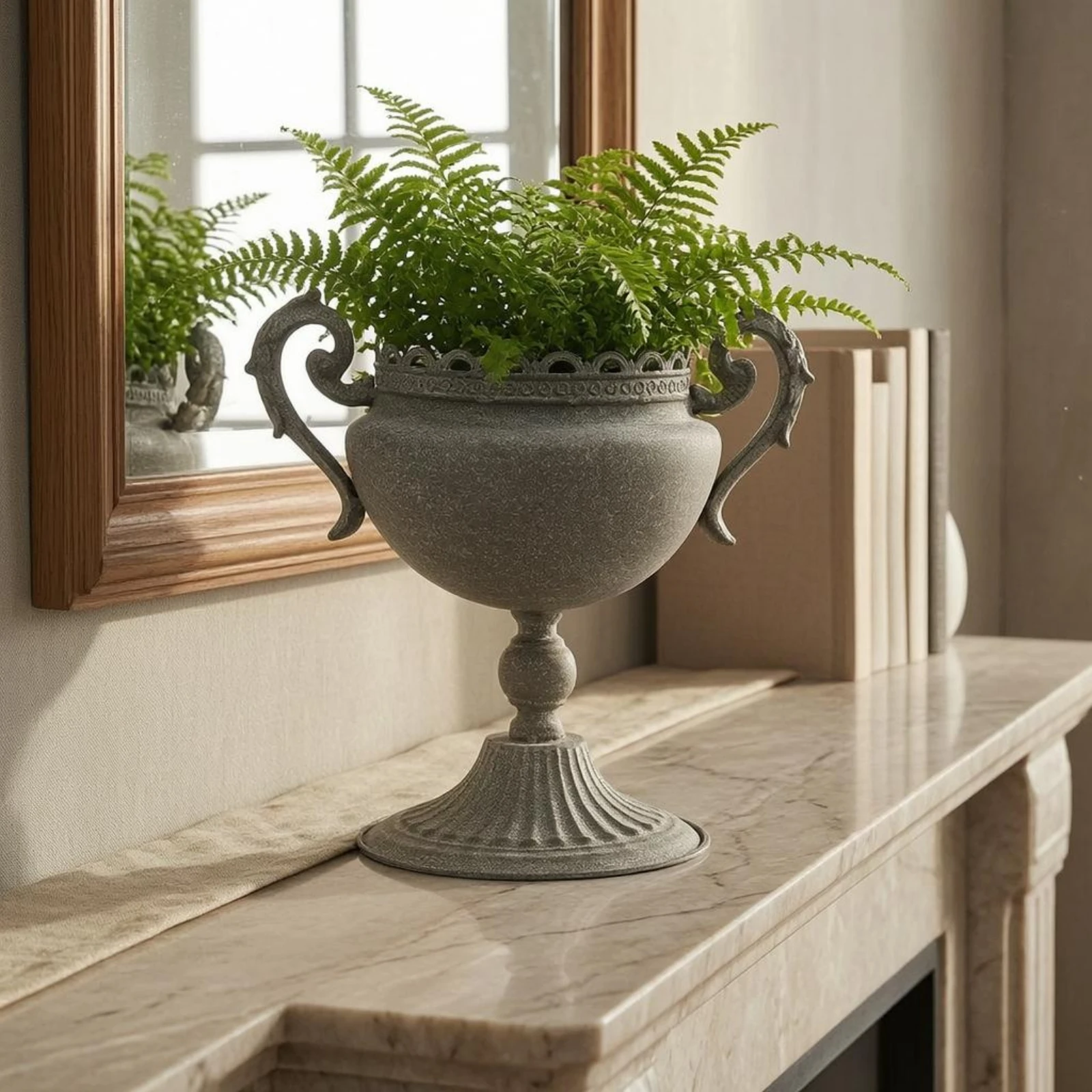 Trophy Urn Stand Curled Handles Urn Planter Stand Pedestal Planter Ornate Design Metal