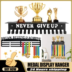 鉄製のmedalハンガーディスプレイ、金属製のtrophyラック、ハンガーホルダー、スポーツオーガナイザー、インスピレーションを与える単語