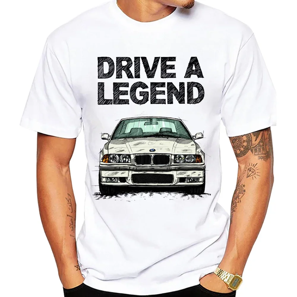 

Drive A Legend E36 M3 Compact 90's T-Shirt Summer Men Short Sleeve Harajuku BM Car Design Boy Casual Tops Hip Hop White Tees
