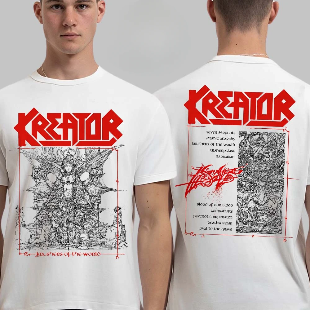 Pop Kreator Cotton Band Shirt Unisex Summer Short Sleeve Fashion Brand Tee Luxury Casual Vintage T-shirt