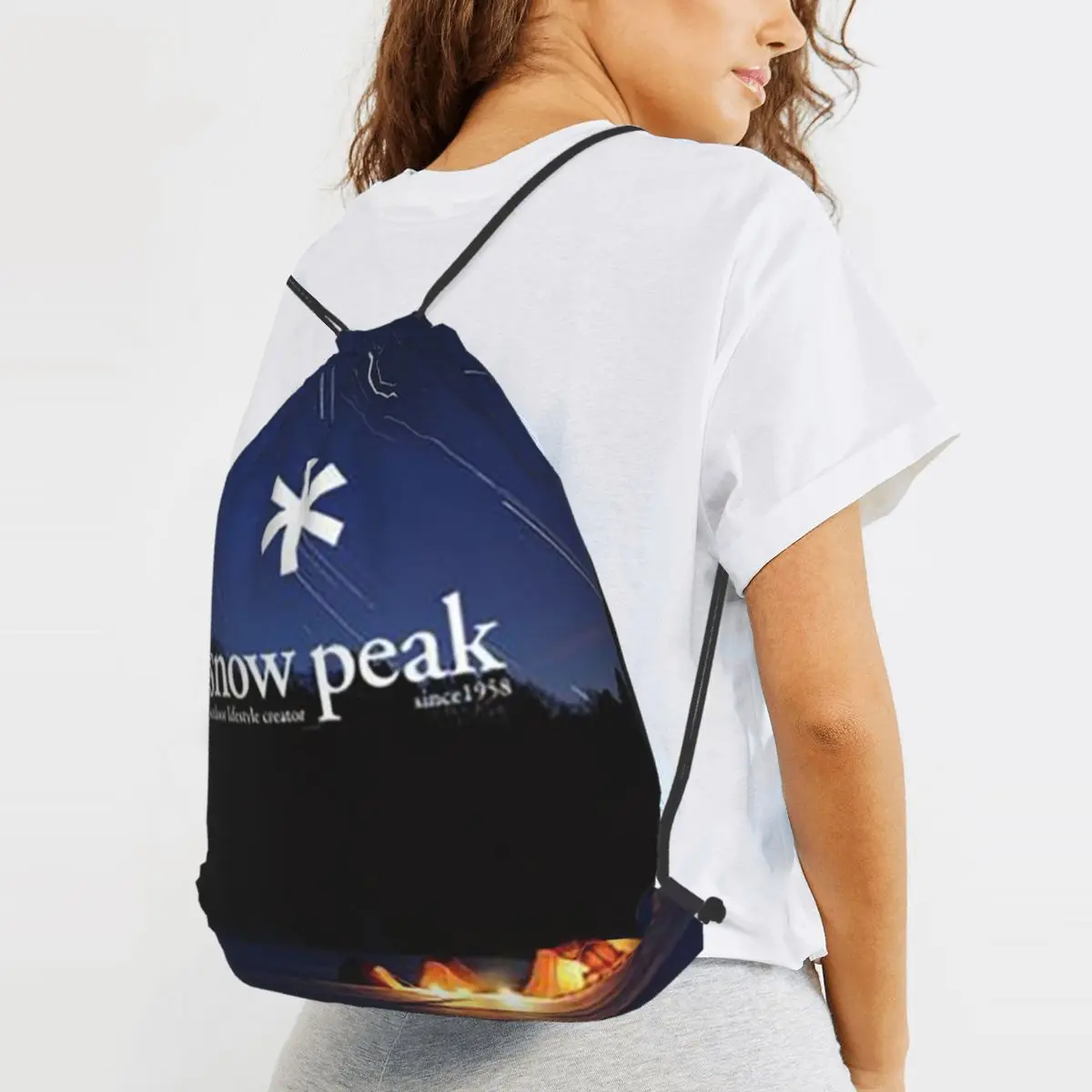 L-Luxurious S-snow P-peak Backpacks Portable Drawstring Bags Sports Bag Book Bags for Man Woman School