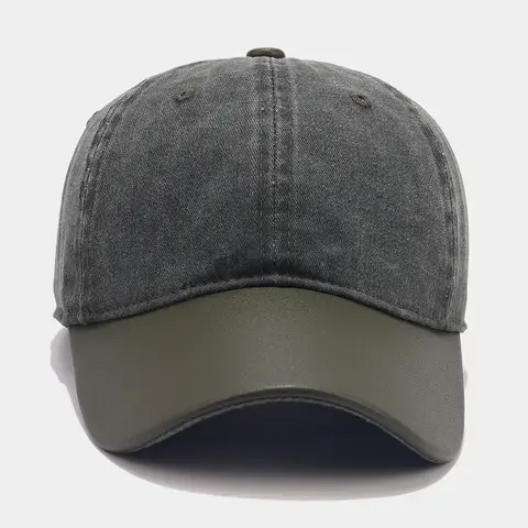 कस्टमाइज़्ड प्रिंटेड लोगो कलात्मक रेट्रो लेदर हैट सॉफ्ट टॉप बेसबॉल कैप यूरोपीय और अमेरिकी फैशनेबल डकबिल कैप 10 best sales लोगो कैप - №6