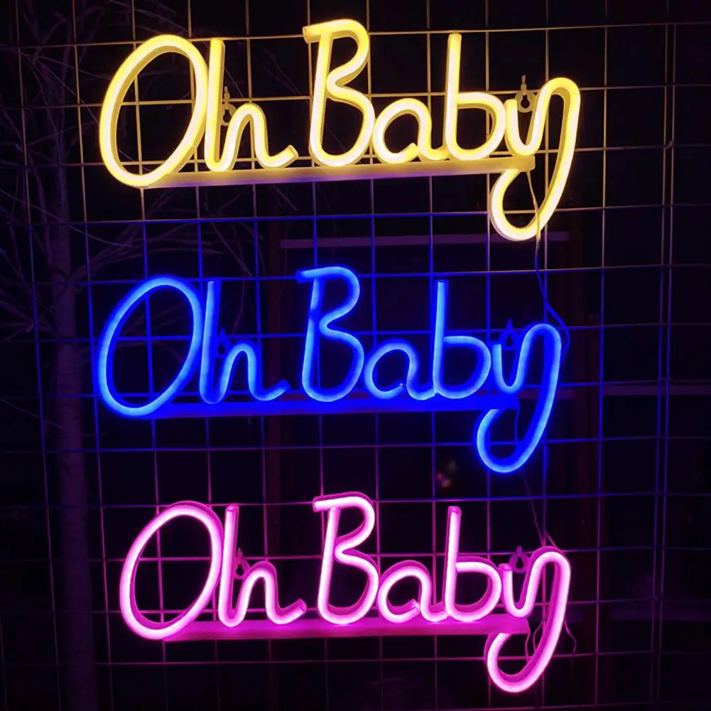 

Led Neon Light Oh-baby Neon Light Usb/battery Operated Desktop Decoration Non-glaring Led Sign Lamp for A Unique Stylish Party