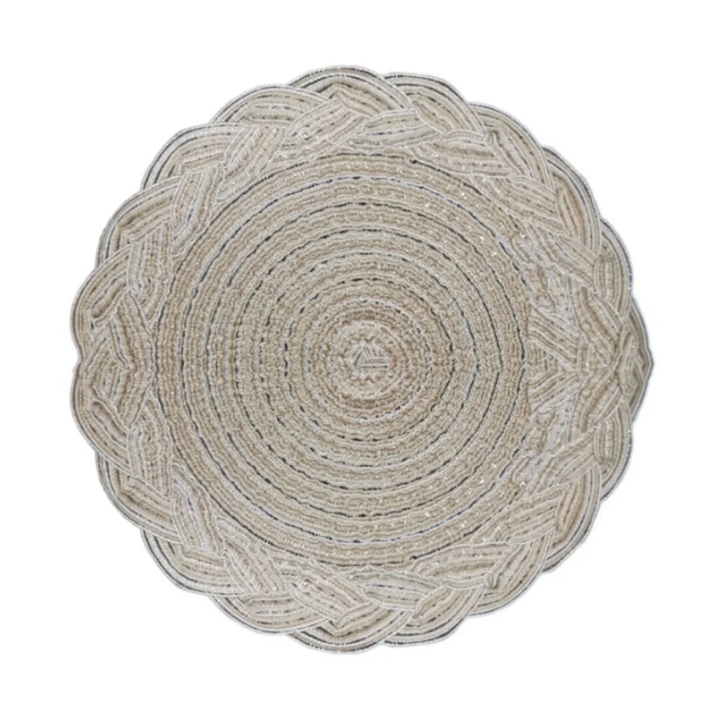 

Tableware Pads Round Woven Placemats Non-Slip Nordic Style Insulation Mat 18/30/38cm Washable Coaster Wedding