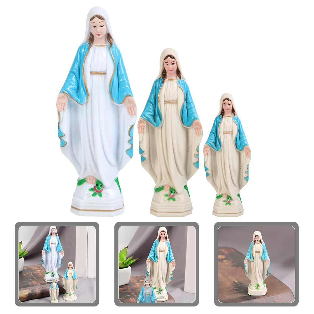 

Virgin Mary Shaped Figurine Saint Prayer Decorative Object Statues Catholicism Ornament Mother Mama