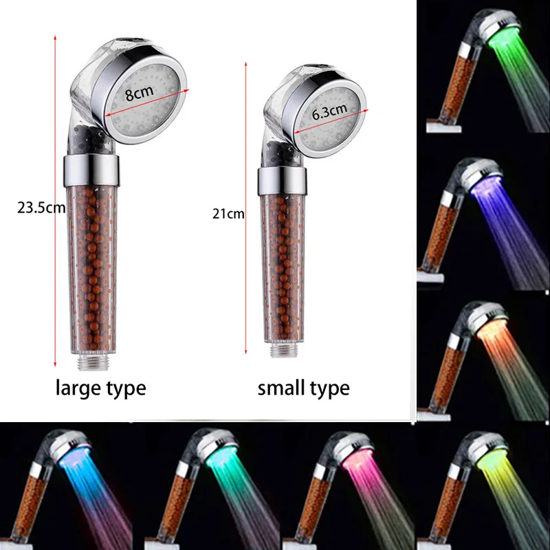 Cabezal de ducha de 7 colores, accesorios de baño con luz LED RGB moderna, cabezal de ducha de alta presión para SPA, ahorro de agua, accesorios de baño