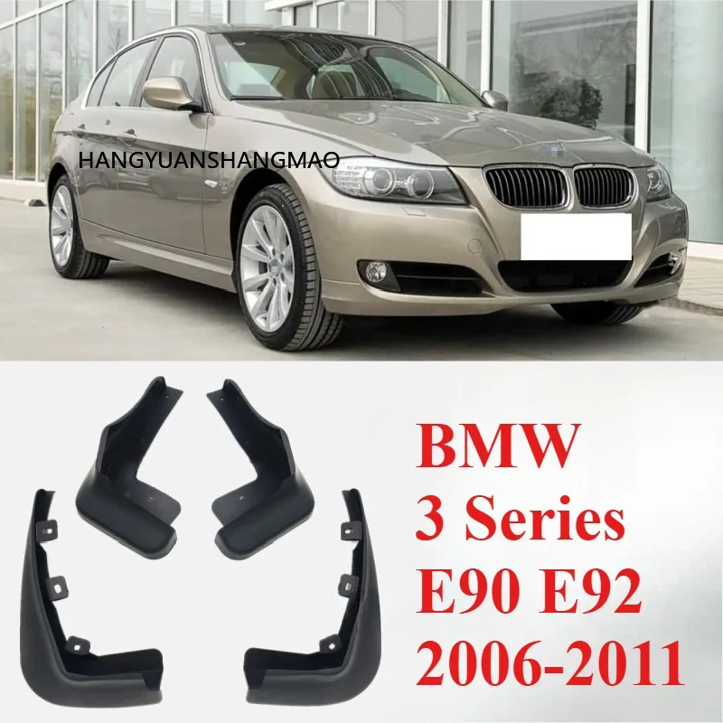 For BMW 3 Series E90 E92 2006-2011 Mud Flaps Tire Splash Guards Black 4PCS Set Exterior Car Accessories Fender Protector