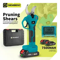 NEWBENY 45mm Brushless Electric Pruning Shears 2 Gears Cordless Fruit Tree Branches Garden Beautify Tools For 21V 18V Battery