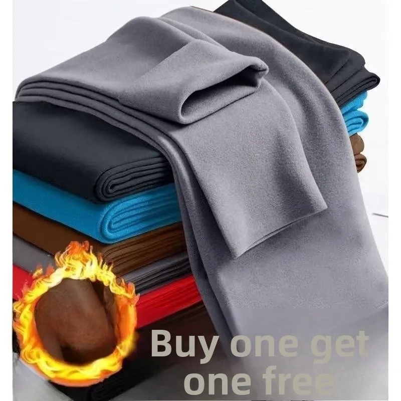 Thiened الألمانية المخملية بناطيل تدفئة الرجال ملابس داخلية Fce اصطف الخريف Spwear حجم كبير التخسيس طبقة قاعدة بنطلون