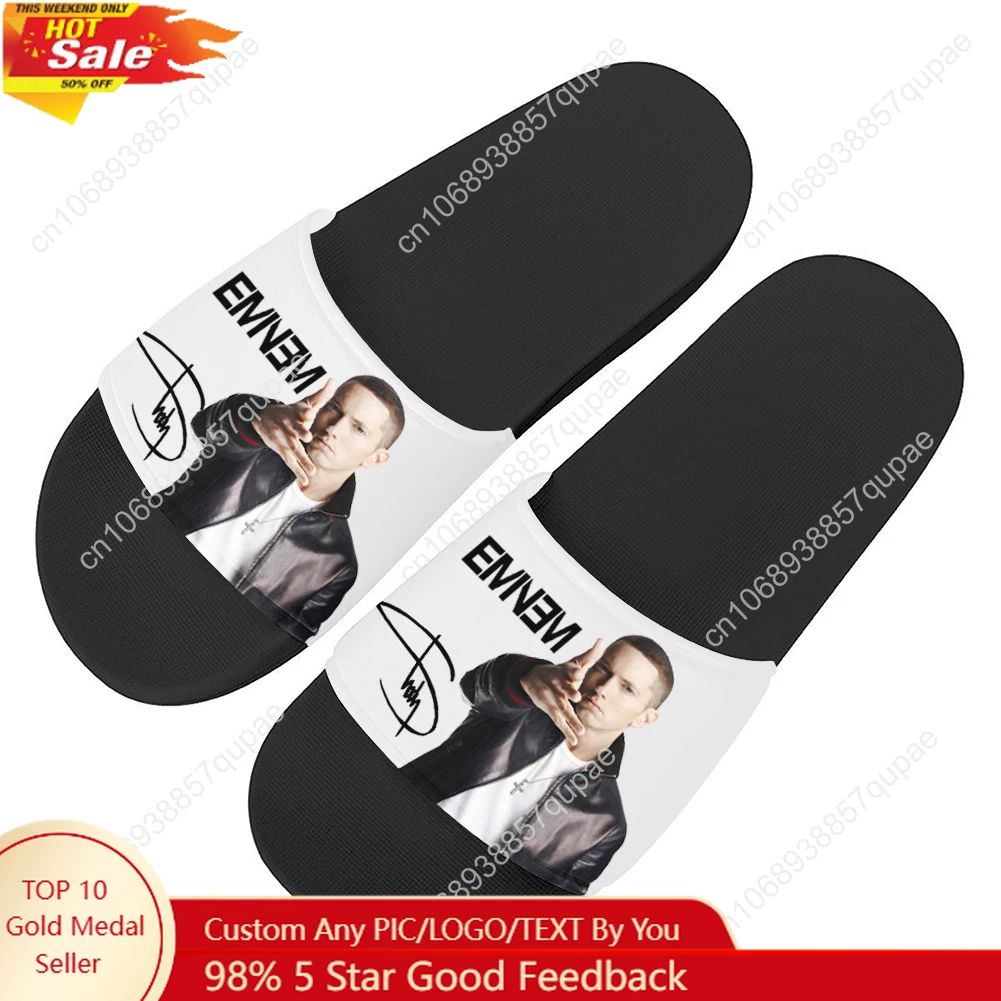 

Eminem Hip-hop Rock Singer Slippers Home Outdoor Casual Water Shoes Men Women Teenager Beach Pool Sandals Summer Slipper