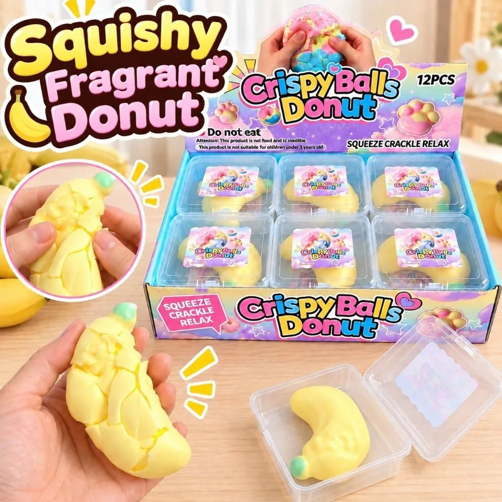 Banana Wax Cracking Squeeze Toy Crackable Texture Crispy Feel Crispy Stress Balls Handmade Craft Crunchy Sound Ball