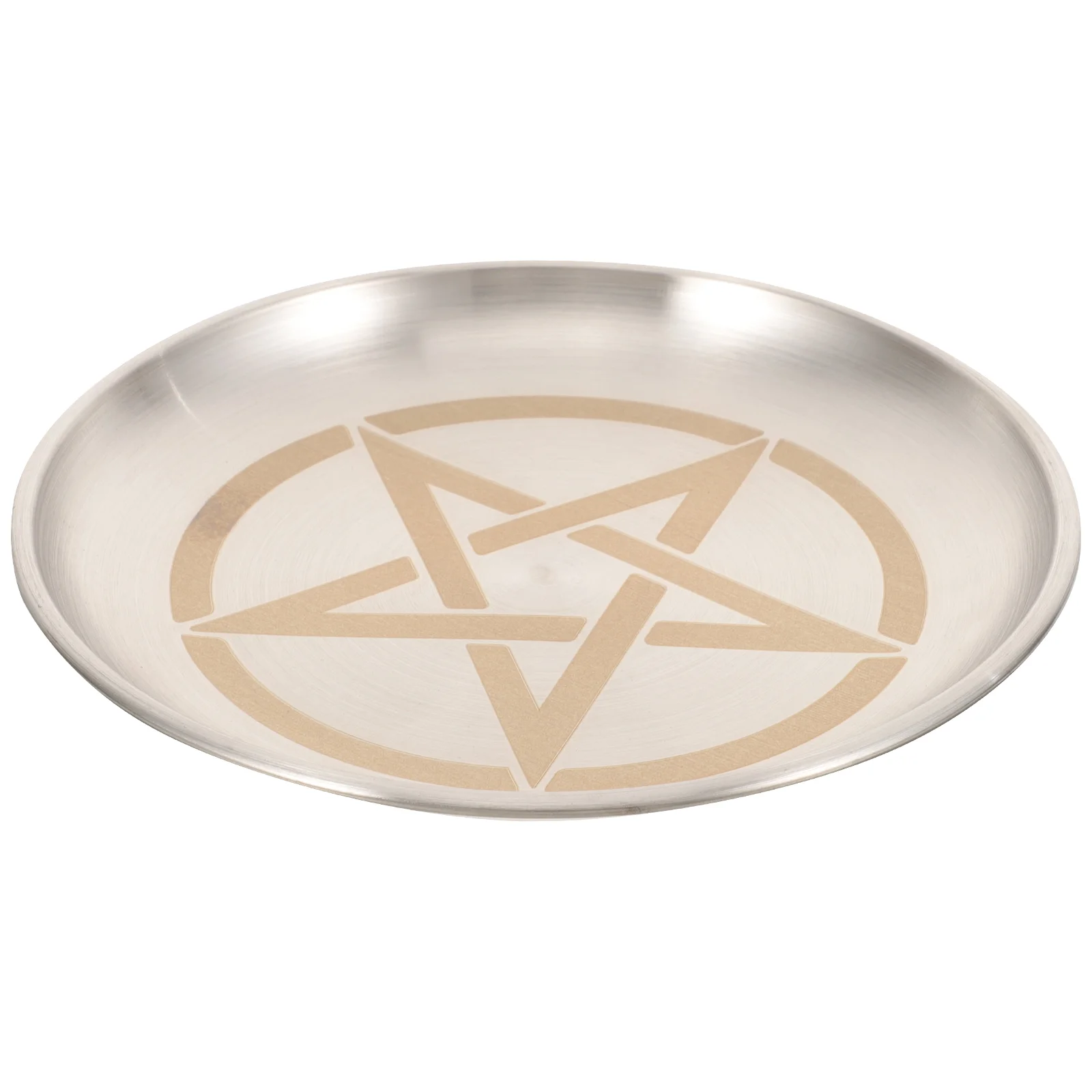 

Pentagram Delicate Candlestick Plate Pentacle Candleholder Brass Decorative Taper Holders