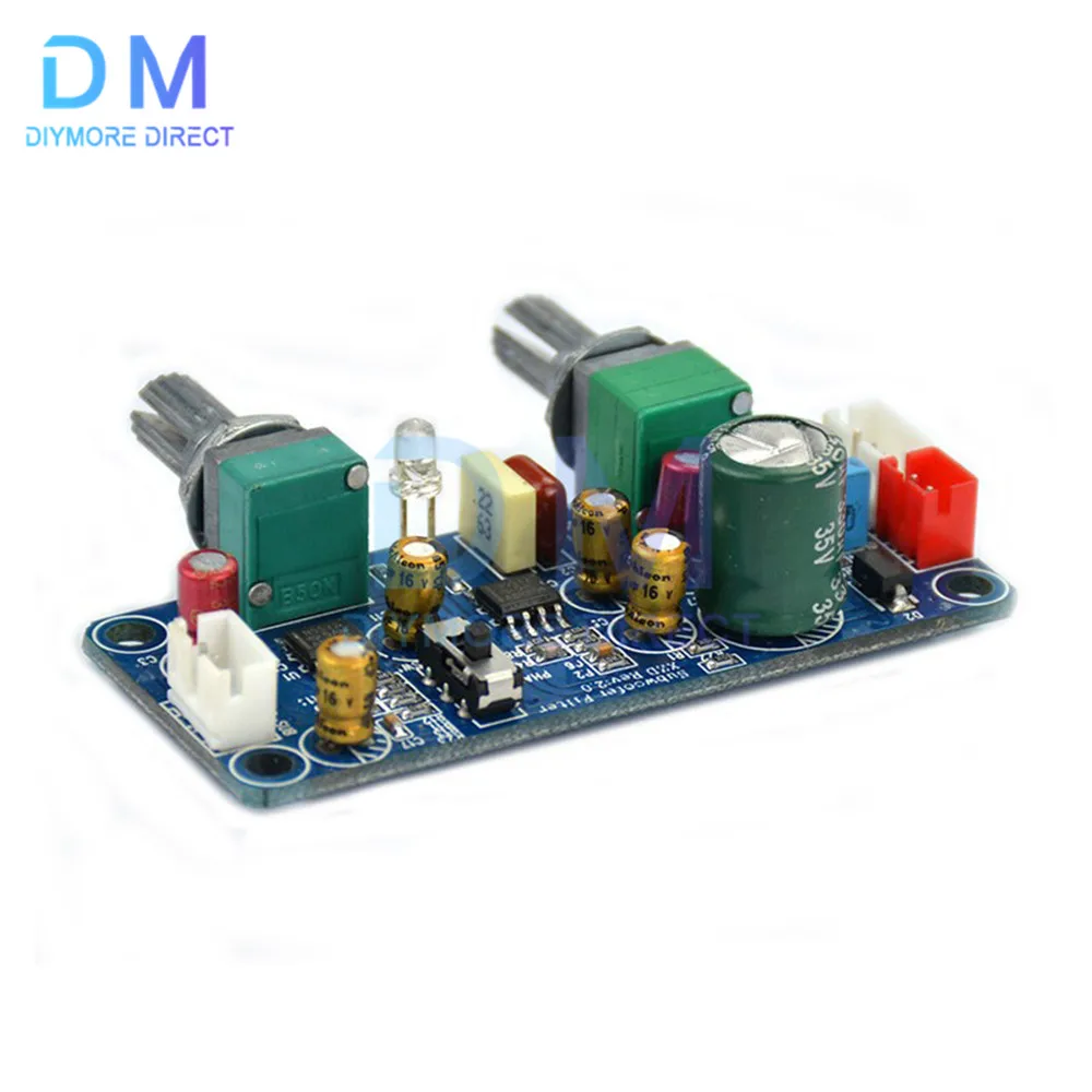 Low Pass Filter Bass Subwoofer Preamp Amplifier Board Single Power DC 9-32V Preamplifier With Bass Volume Adjustment NE5532