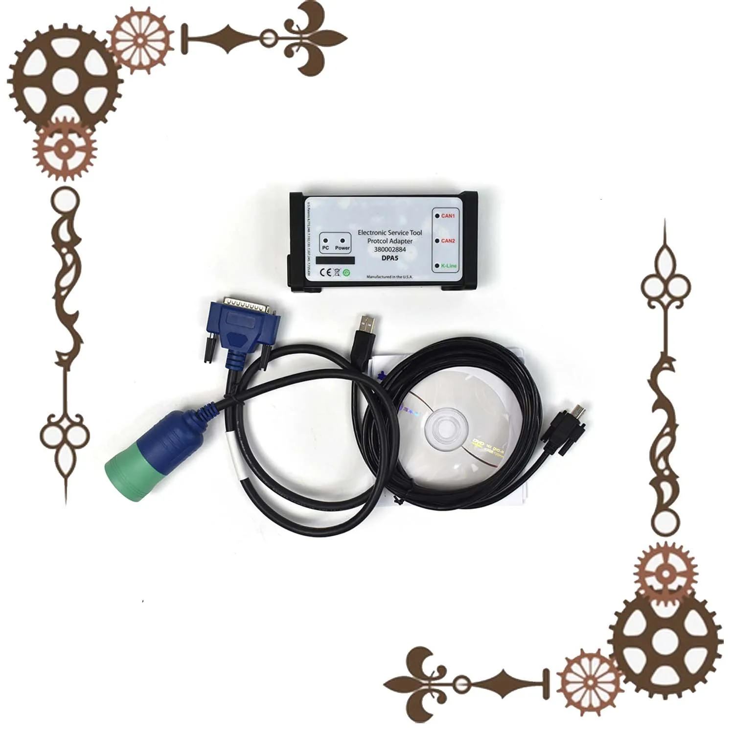 

For DPA5 Truck Diagnostic Tool USB DPA 5 Dearborn V9.7 for New Holland Support J2534 Truck K-LINE Cable EST Engineer