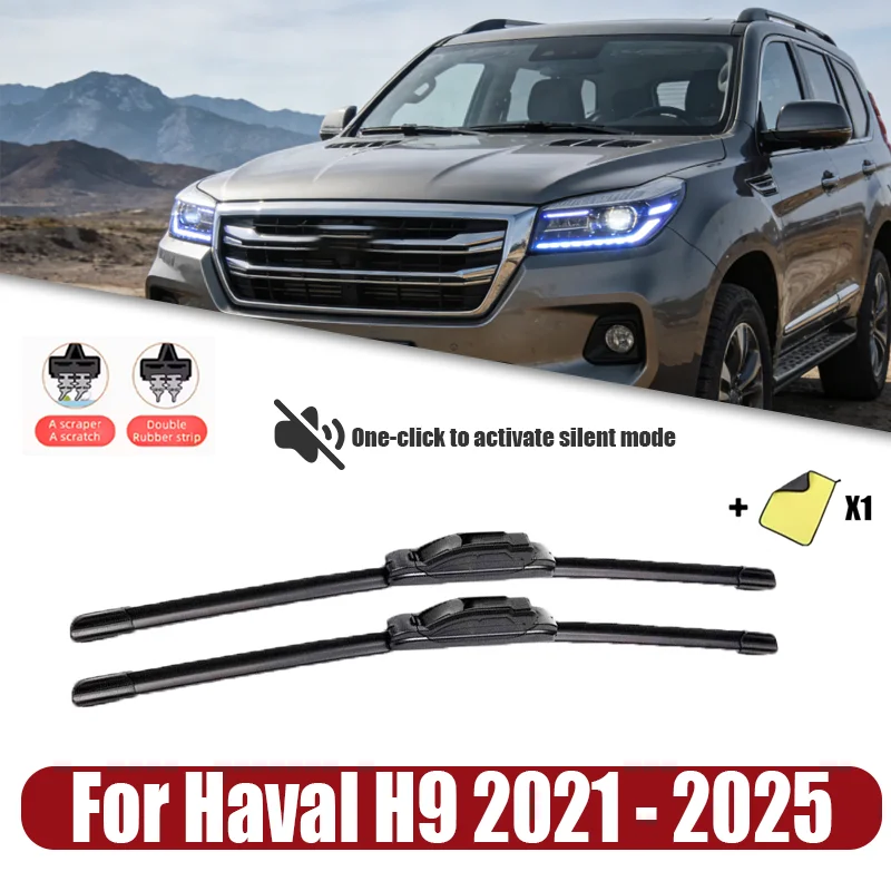 

Front Windshield Windscreen Blades For Haval H9 2021 - 2025 Car Wipers Rubber Strip Wiper Soft Rubber 2022 2023 2024