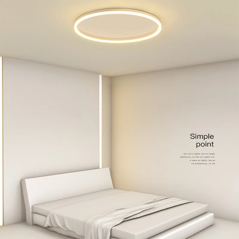 Imagem -05 - Moderno Led Círculo Luz de Teto Nordic Minimalista Fixture Decoração do Quarto Escurecimento Estudo Lâmpadas Sala de Estar Cozinha Preto Ouro