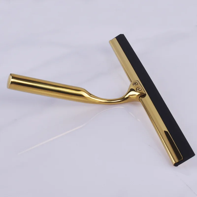 Shower Squeegee Bathroom Mirror Gold Glass Window Wiper Household Stainless Steel Cleaning For Kitchen Floor Silicone Scraper