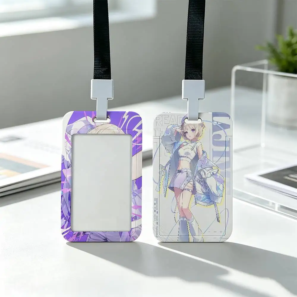 T-Todoroki Hajime Virtual Clear Window ID Card Holder, Business Badge Holder With Neck Lanyard, Office Work Permit Card Cover