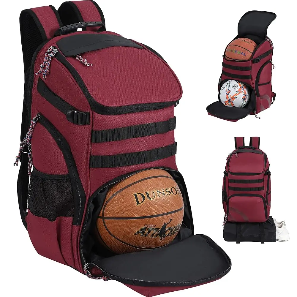 

Basketball Bag Backpack with Ball Holder Multi-Sport Backpack for Soccer Volleyball Football Baseball Helmet