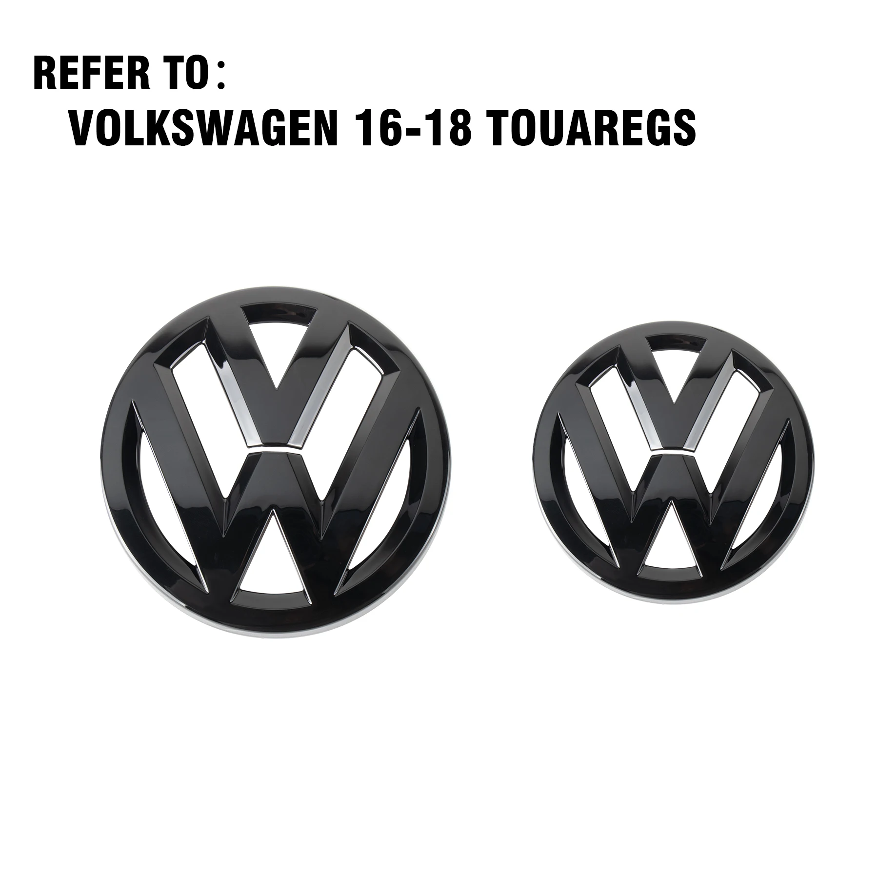 2Pcs Car Front Grill Badges Rear Trunk Emblem Lid Covers Logo Sticker For Volkswagen VW GTI GOLF 2016-2018 Touareg