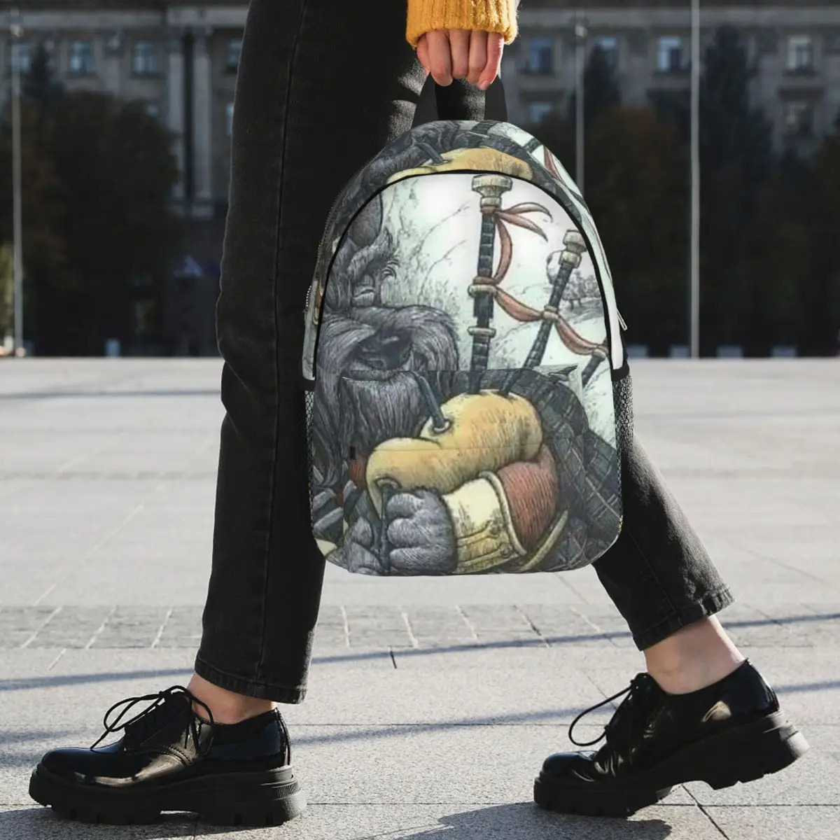 Scottish Terrier And Bagpipes Backpack Student BookBag Children School Bag Computer Shoulder Bags for Boys Girls