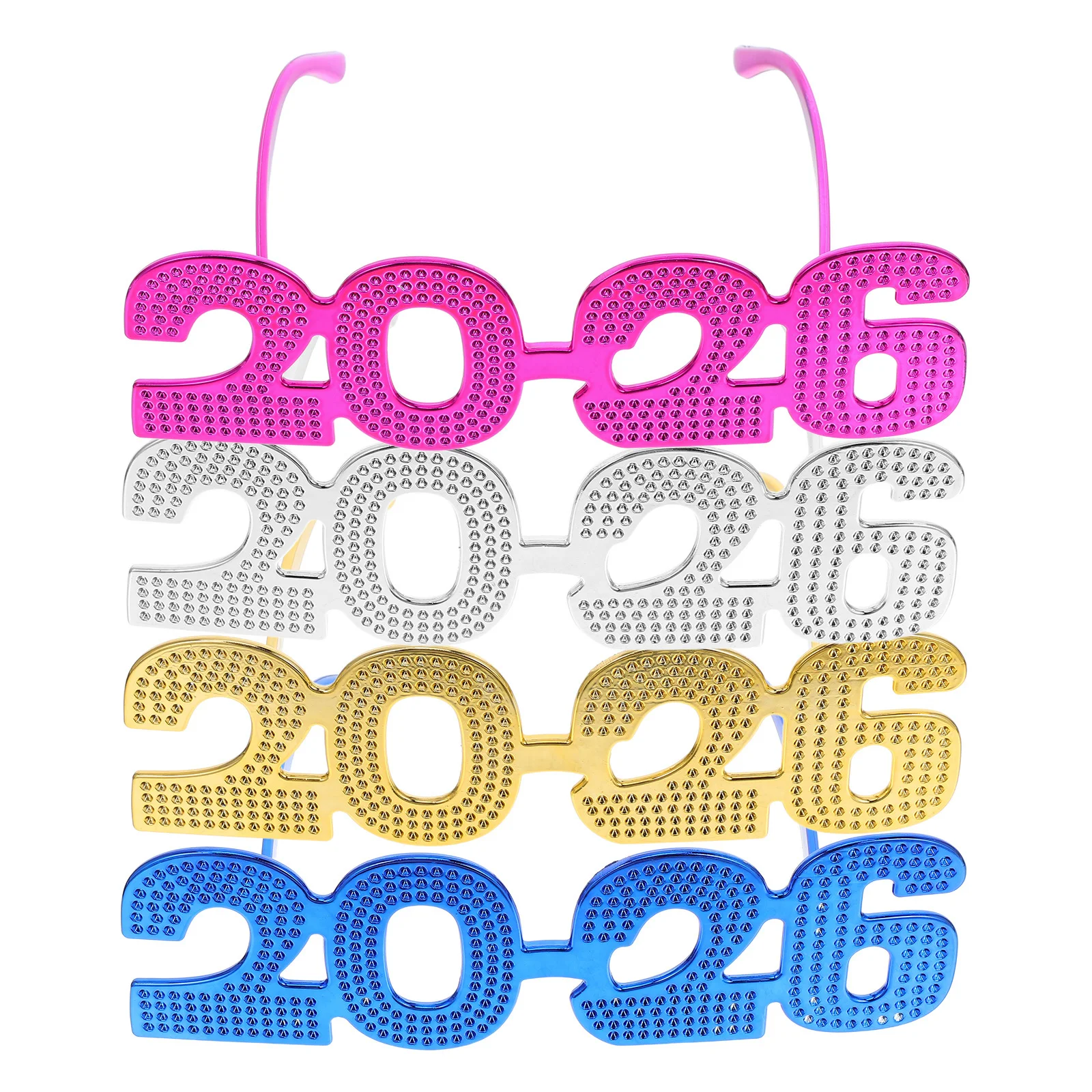 

4Pcs 2026 New Year Eyewear Glitter Funny Sunglasses for Graduation Party Photo Booth Decorations Happy New Year Eyewear