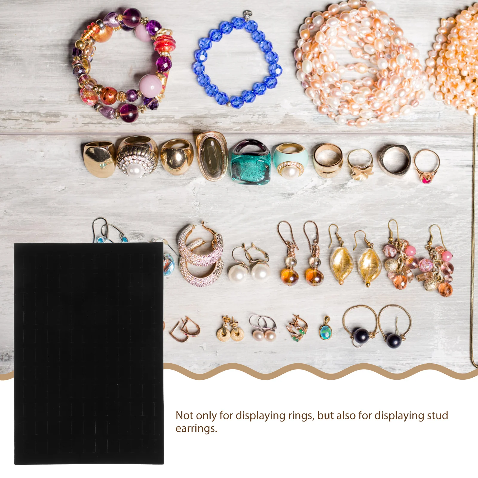 120 فتحة علبة خاتم عرض المجوهرات إدراج تكويم الإسفنج وسادة القرط المنظم حامل السفر درج إدراج