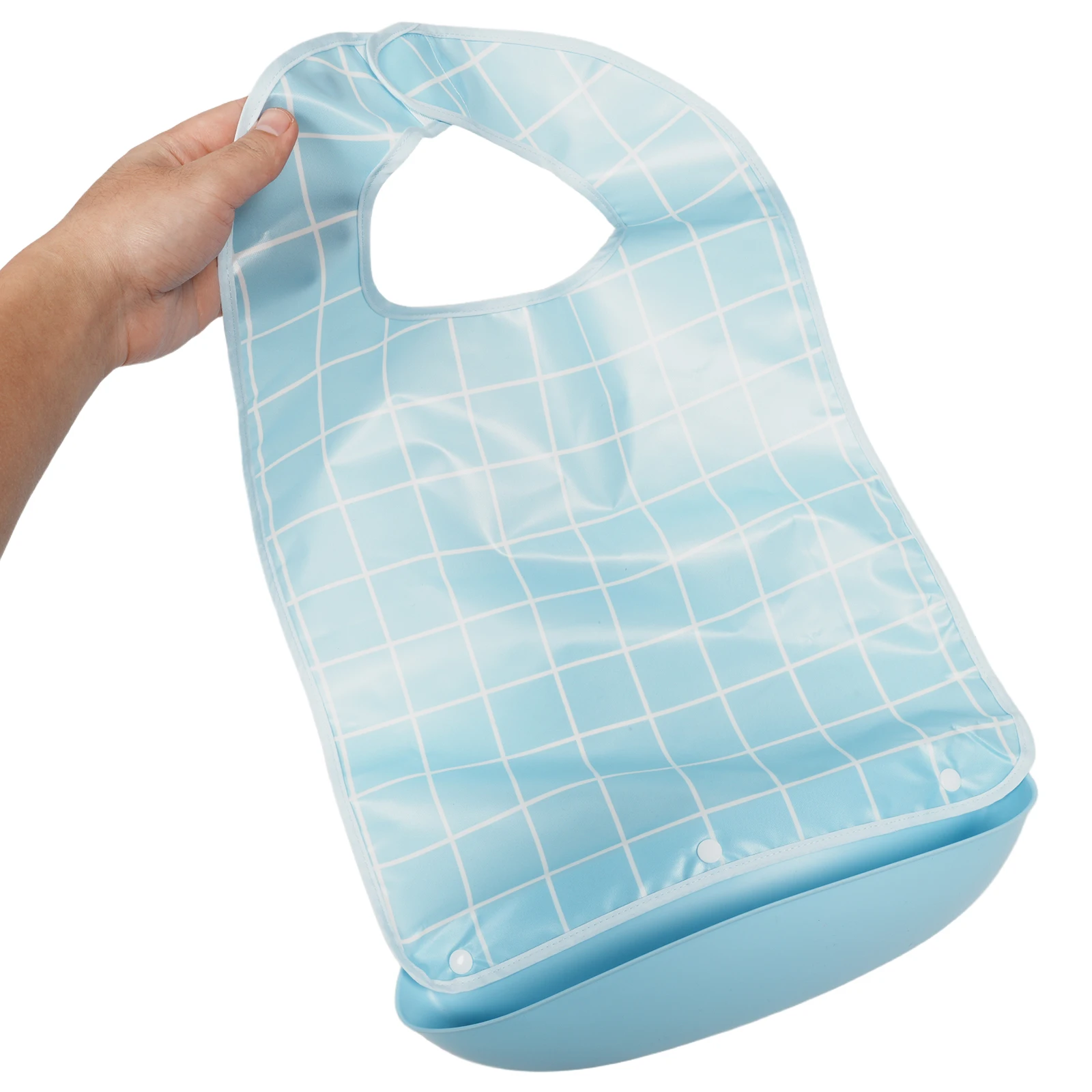 

Adult Bib For Elderly Reusable Waterproof Senior Eating Bib With Crumb Catcher Adjustable Soft Dining Protector For