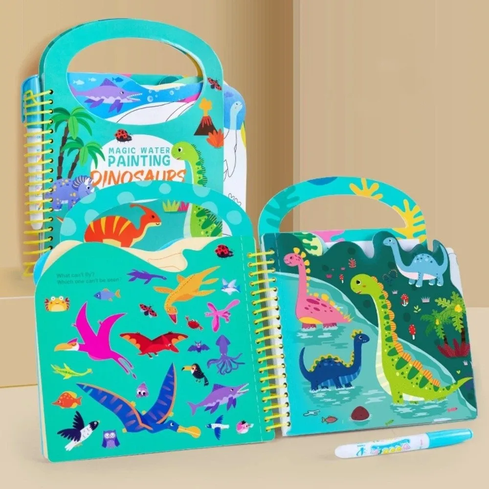 Reusable Magic Coloring Book Sensory Play DIY Coloring Water Painting Book With Pen Painting Drawing Early Education