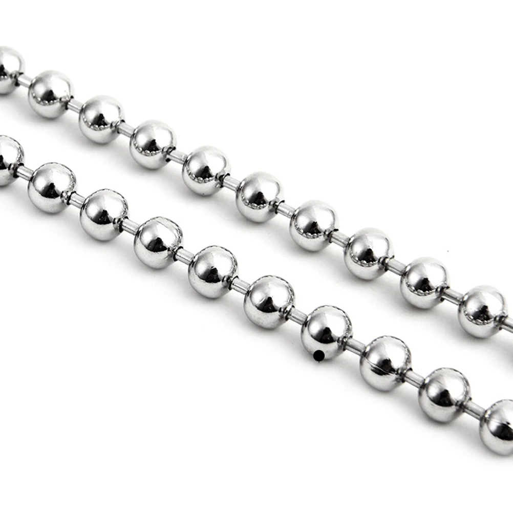 

200pc Stainless Steel Ball Chain Long Bead Connector Clasp Adjustable Keychain Tag Rings Metal Bead Jewelry Accessories Dog
