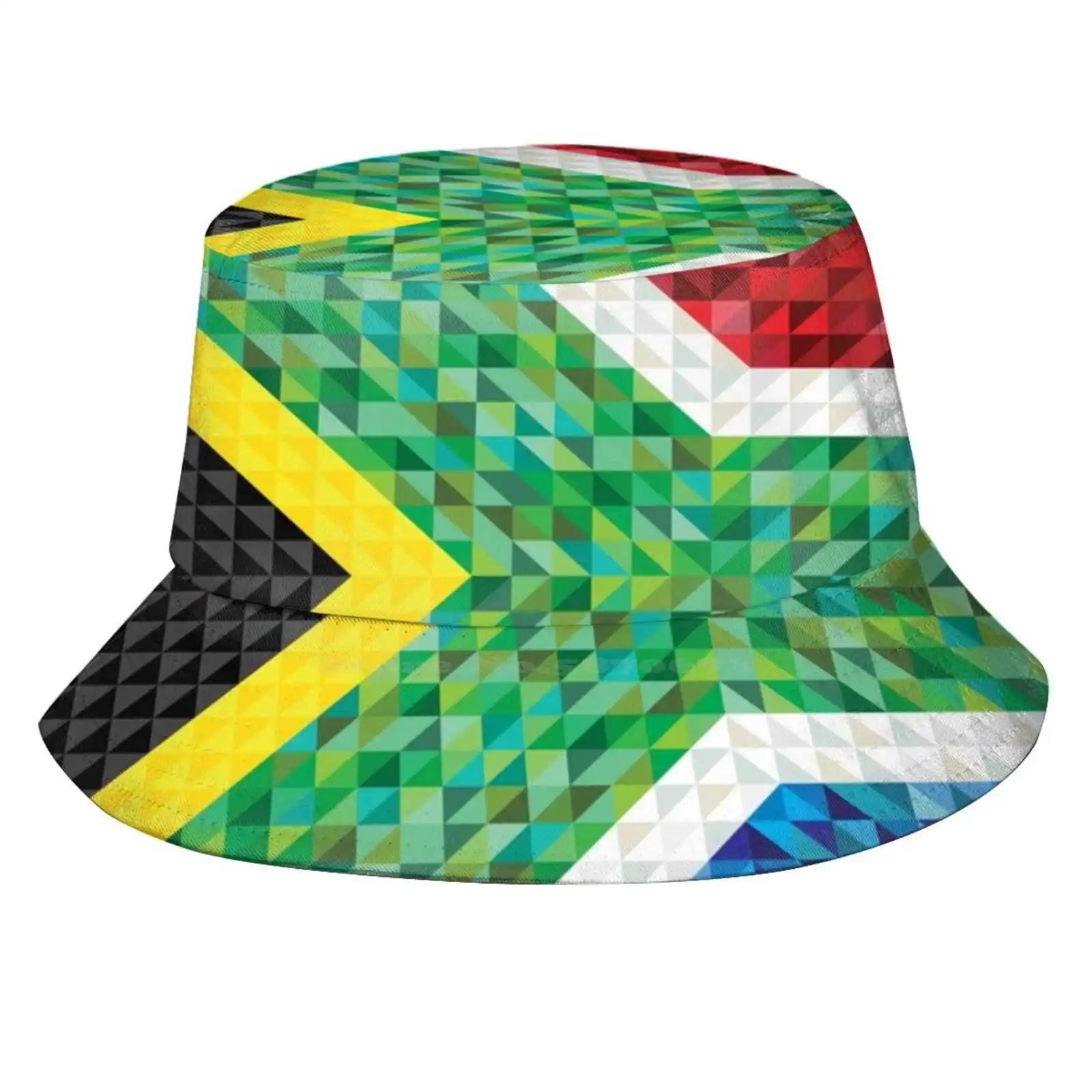 South Africa Sun Cap Fisherman Hat Bucket Hats Flag Red Blue Yellow Green Black Nelson Mandela South African Fimbisdesigns