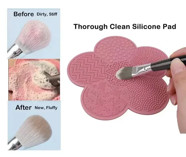 1PC Silicone MakeUp Cleaning Brush Scrubber Pad Washing Brush Gel Cleaning Mat Foundation Makeup Brush Cleaner Pad Scrubbing Pad