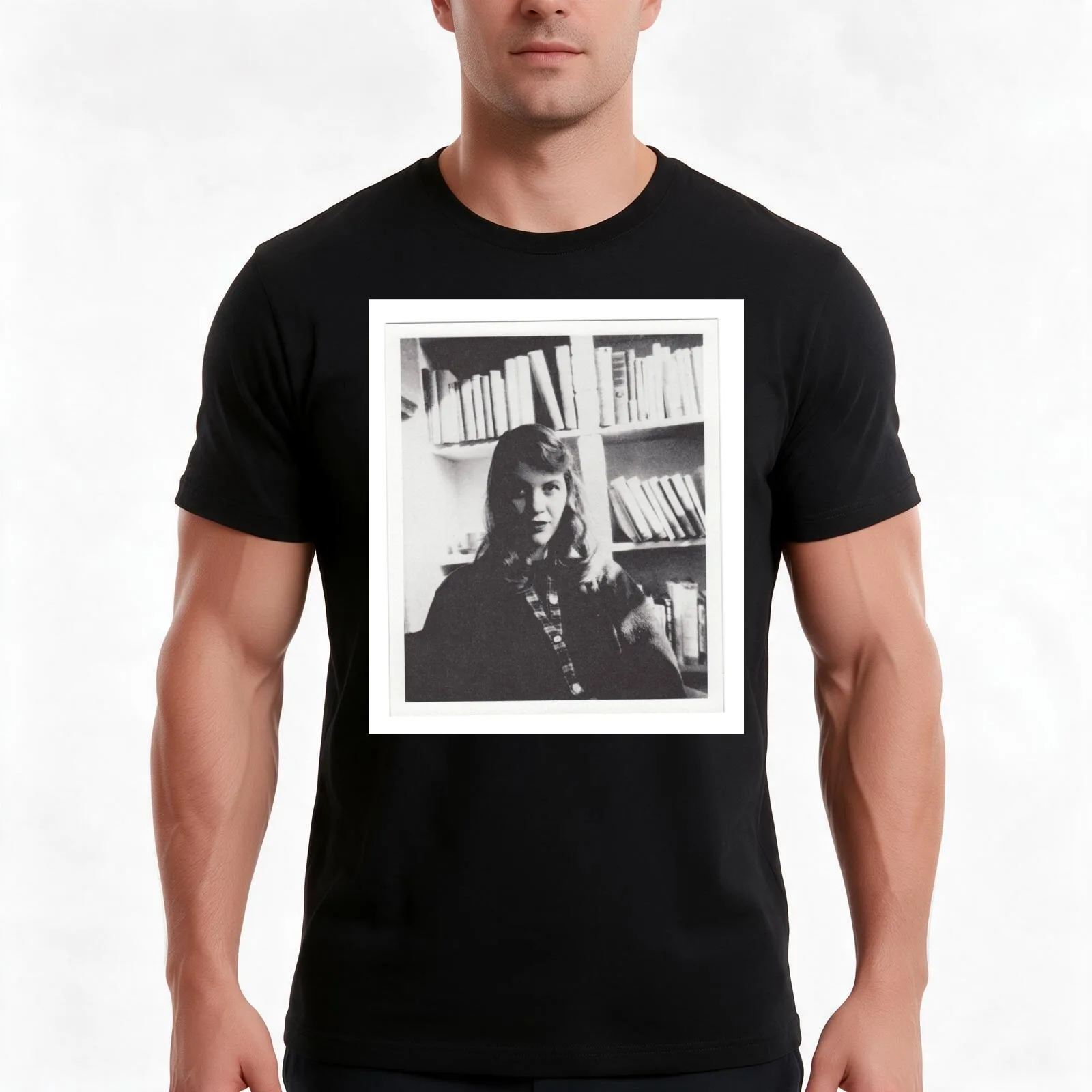 Sylvia Plath portrait T-Shirt Summer Casual Cotton Tee Oversized Streetwear Tops Vintage Graphic Print Unisex Men Women