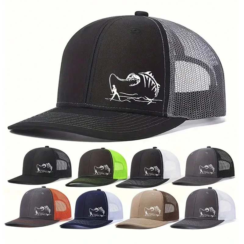 Nueva moda Richardson 112 gorra de camionero microcurva pesca impresa verano malla transpirable Gorras de béisbol al aire libre Gorras Hombre