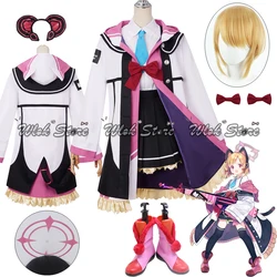 Blue Archive Saiba Momoi Cosplay Costume with Ear Headdress and Tail Girl Hoodie Jacket Coat Halloween Party Carnival Outfit Wig