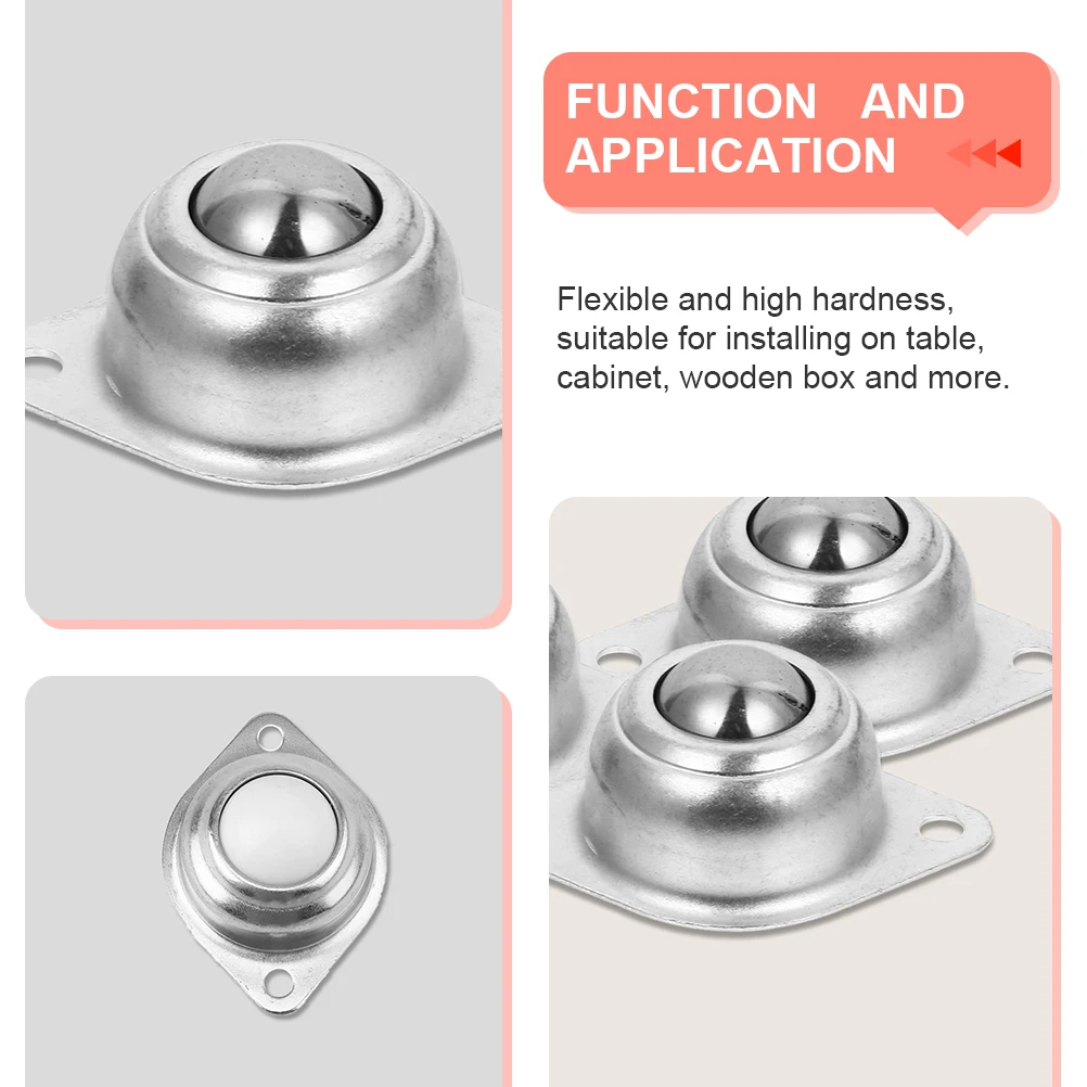 

8pcs Universal Wheel Carbon Steel Caster Nylon Transfer Ball Bearings Wear Resistant Smooth Surface Flexible Table Cabinet