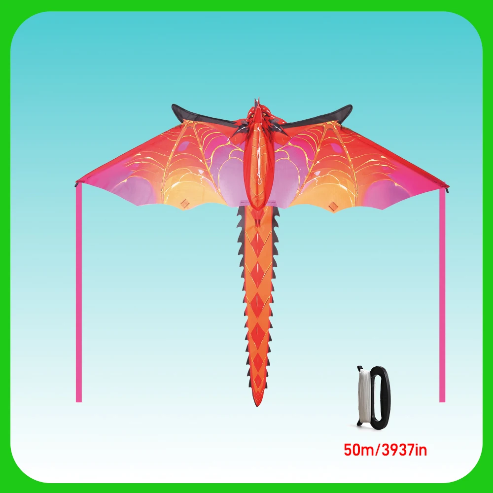 용전 3D 레드 드래곤 연 초보자에게 적합한 간단하고 쉽게 날릴 수 있는 3D 연. 50미터의 연줄이 함께 제공됩니다.