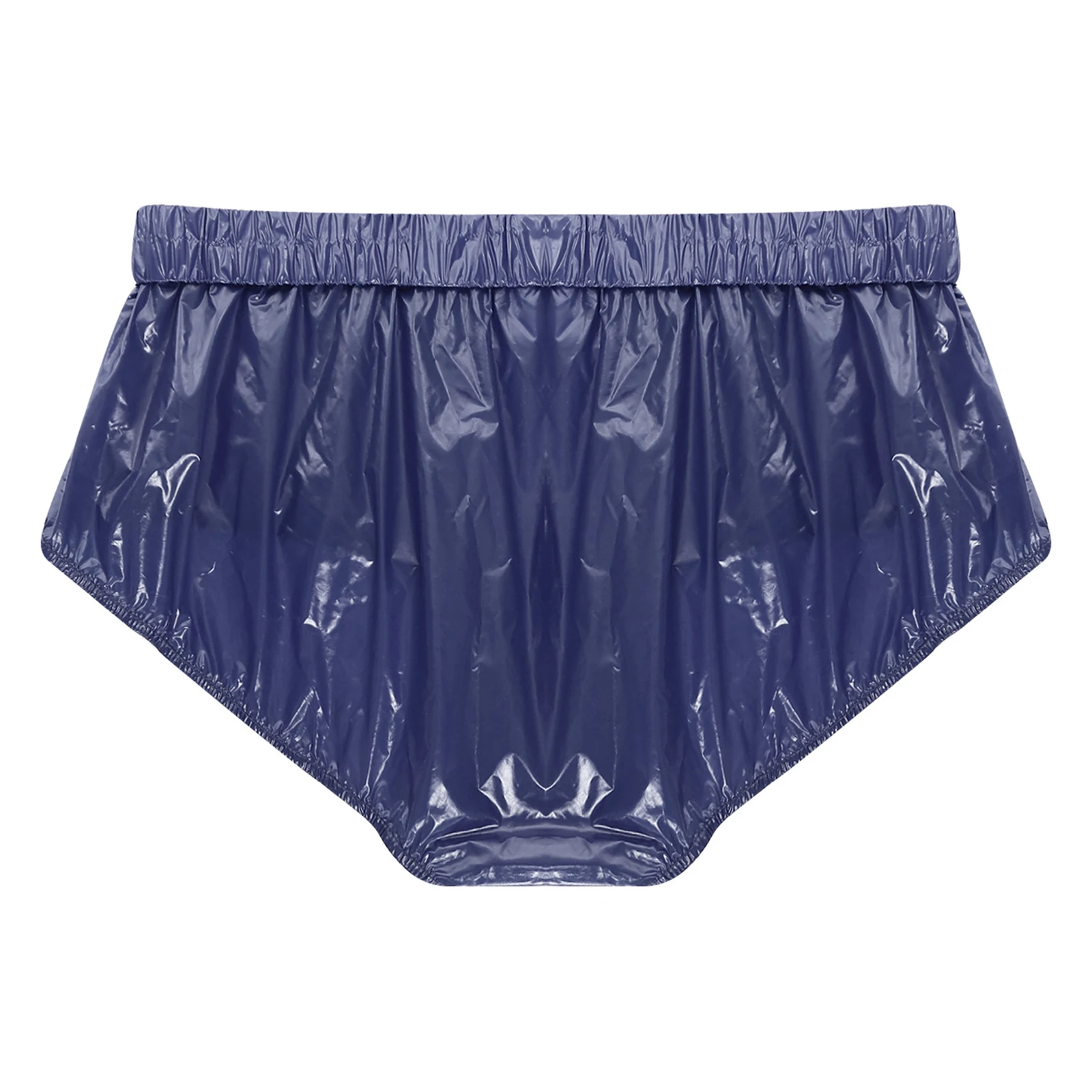 Adults Men Shiny Diaper Cover Briefs Side Pressing Button Tear-away Washable Adaptive Underwear for Elderly Bedridden Diaper