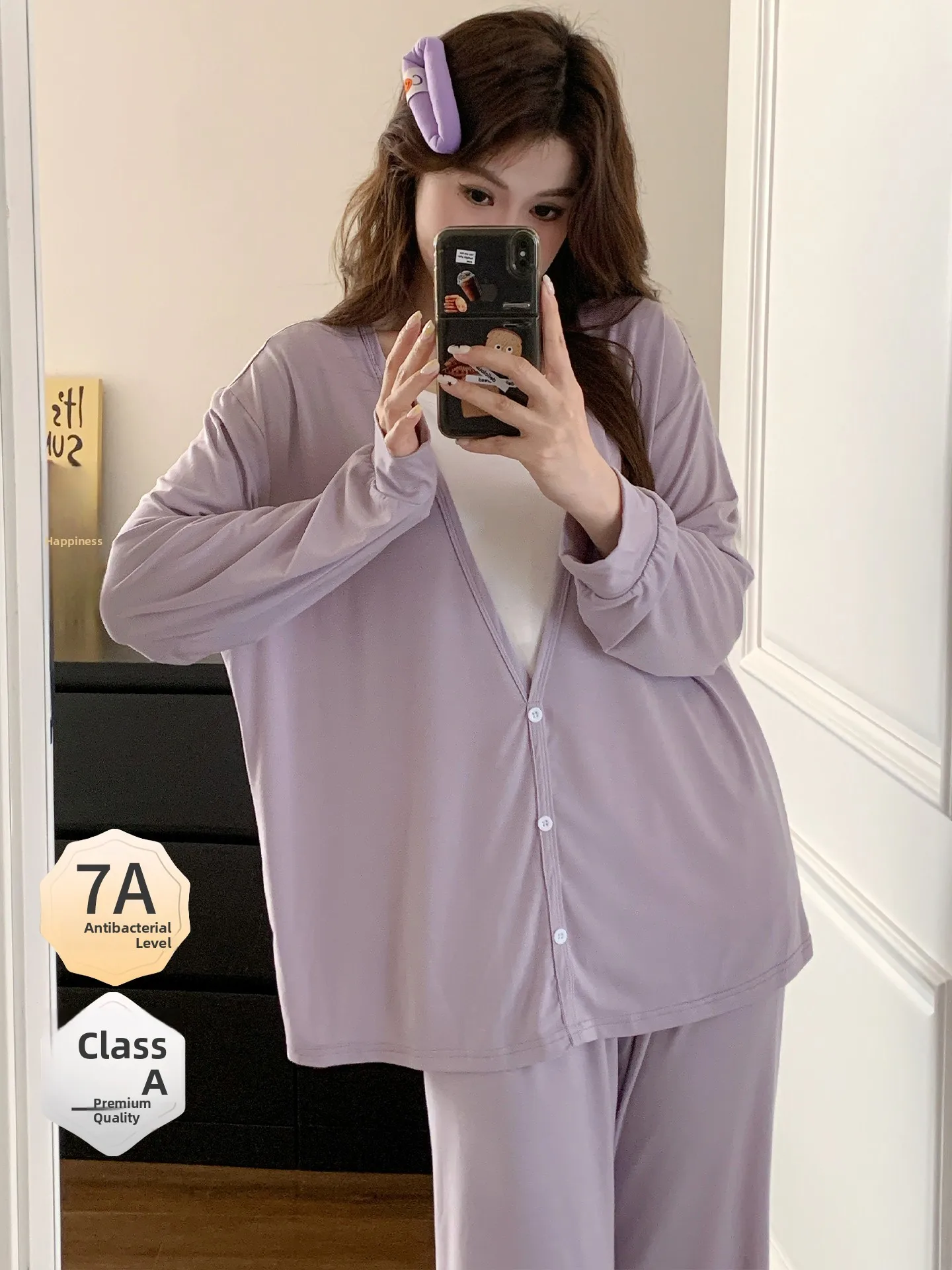 maternity-sleepwear-cotton-breast-pad-thin-summer-home-clothes-set-for-postpartum-womenbreastfeeding-comfortable-long-sleeve