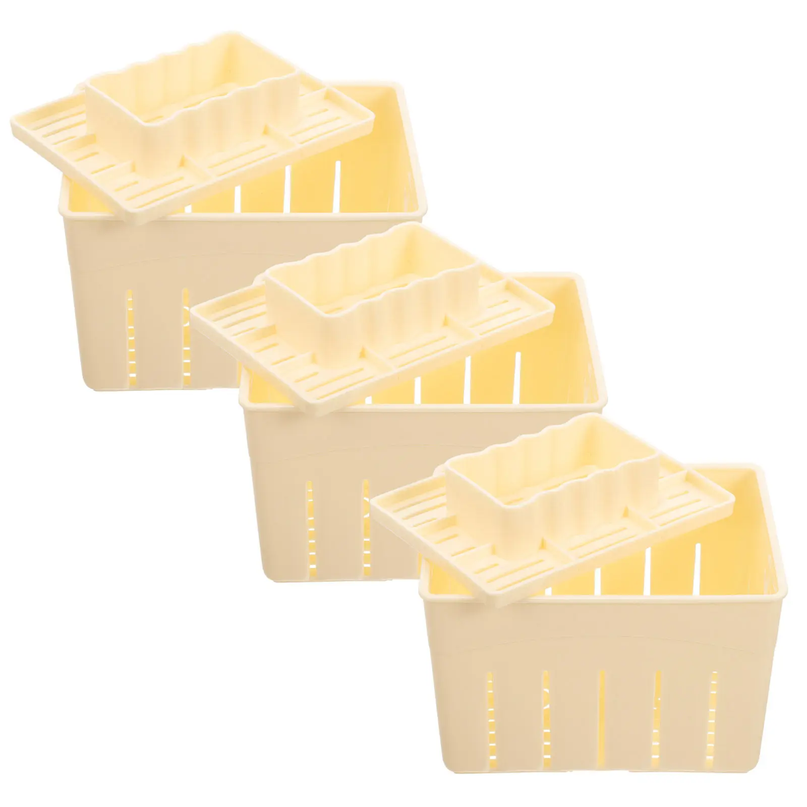 3Sets Fine Workmanship Plastic Tofu Presser Cheese Press Tool for Tofu Making DIY Bean Curd Press Mold Home Kitchen Essential