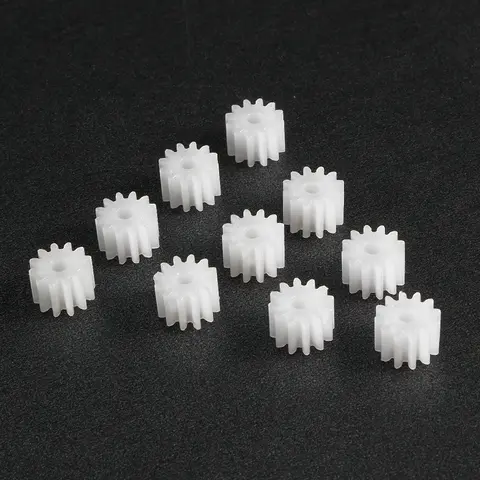 Uxcell 10 pièces 8/10/12/16 dents 082/102/122/162A 2mm de diamètre du trou en plastique arbre engrenage jouet accessoires pour bricolage voiture Robot moteur