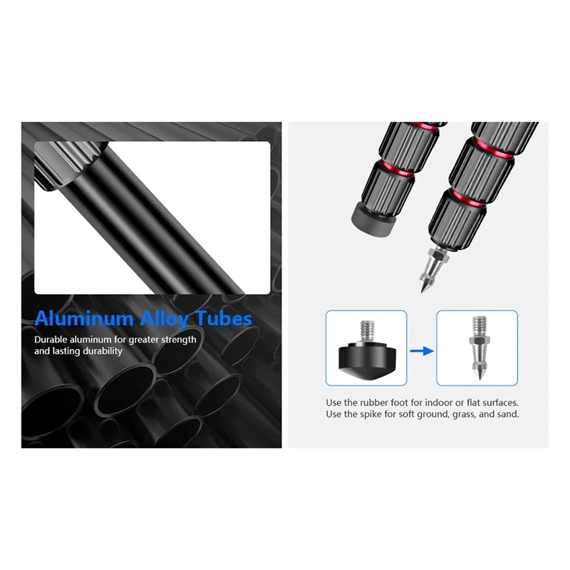 

BNVN-E222 Lightweight Camera Monopod Aluminium Walking Stick For Canon Sony Cameras Video Mount Adapter Photography