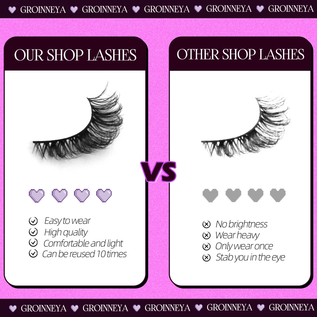 GROINNEYA-まつげエクステ,「キャッツアイ,ナチュラル,ソフト,ロング,メイクアップアクセサリー