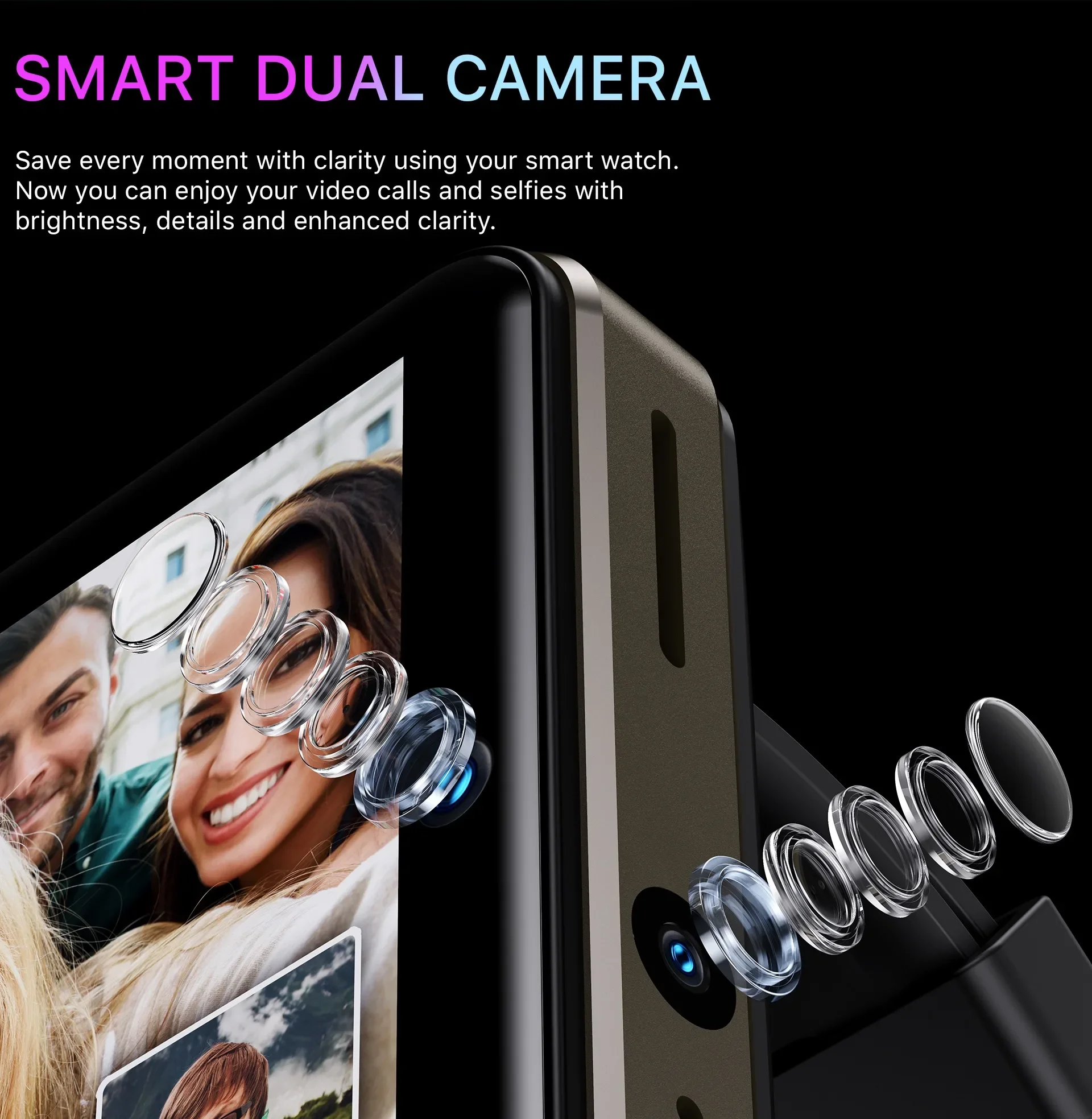 DM100 Smart Watch 3GB 32GB Dual Camera 2.41 Inch Face ID Unclok Waterproof 2080mAh 4G Android Smartwatch Men