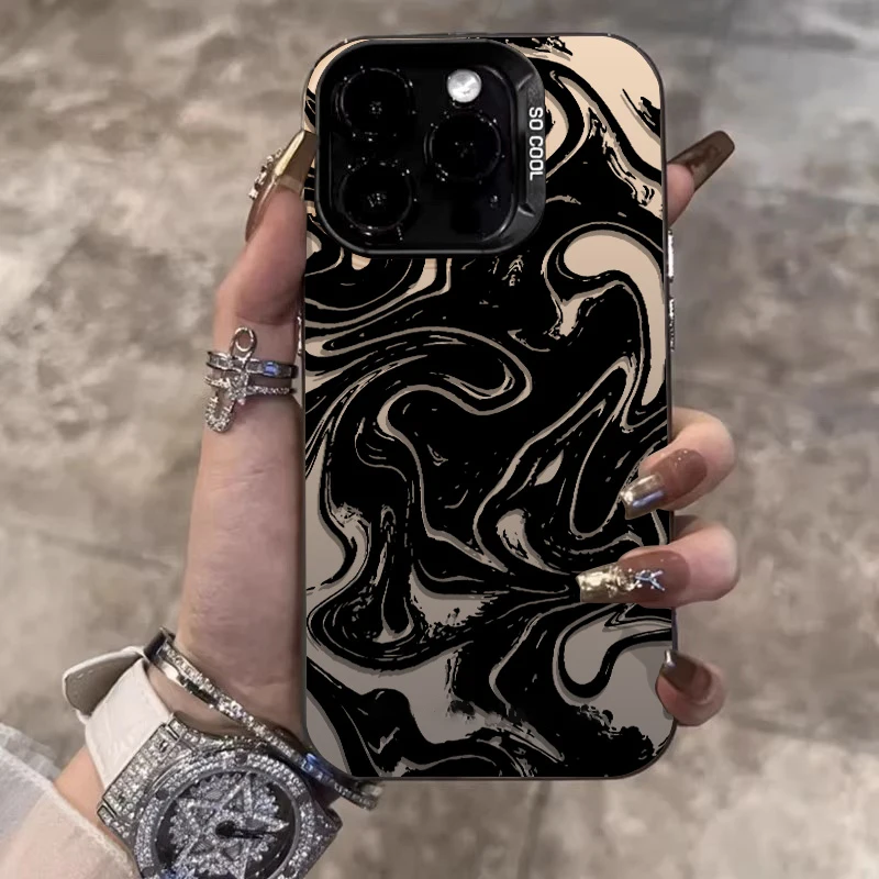 Инновационный чехол для телефона с рисунком в стиле тушью для iPhone 17, 17e, 16e, 16, 15, 14, 13, 12, 11 mini, Pro Max, 8, 7, Air, Plus, противоударный, матовый, с защитой от падений