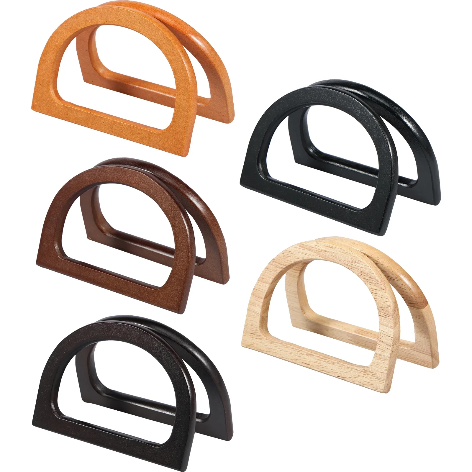 

10Pcs Bag Handle D Shaped Purse Handles 5 Colors Handbag Handles 4.7×3.3×0.35In Bag Handles Decorative Purse Handle Tool