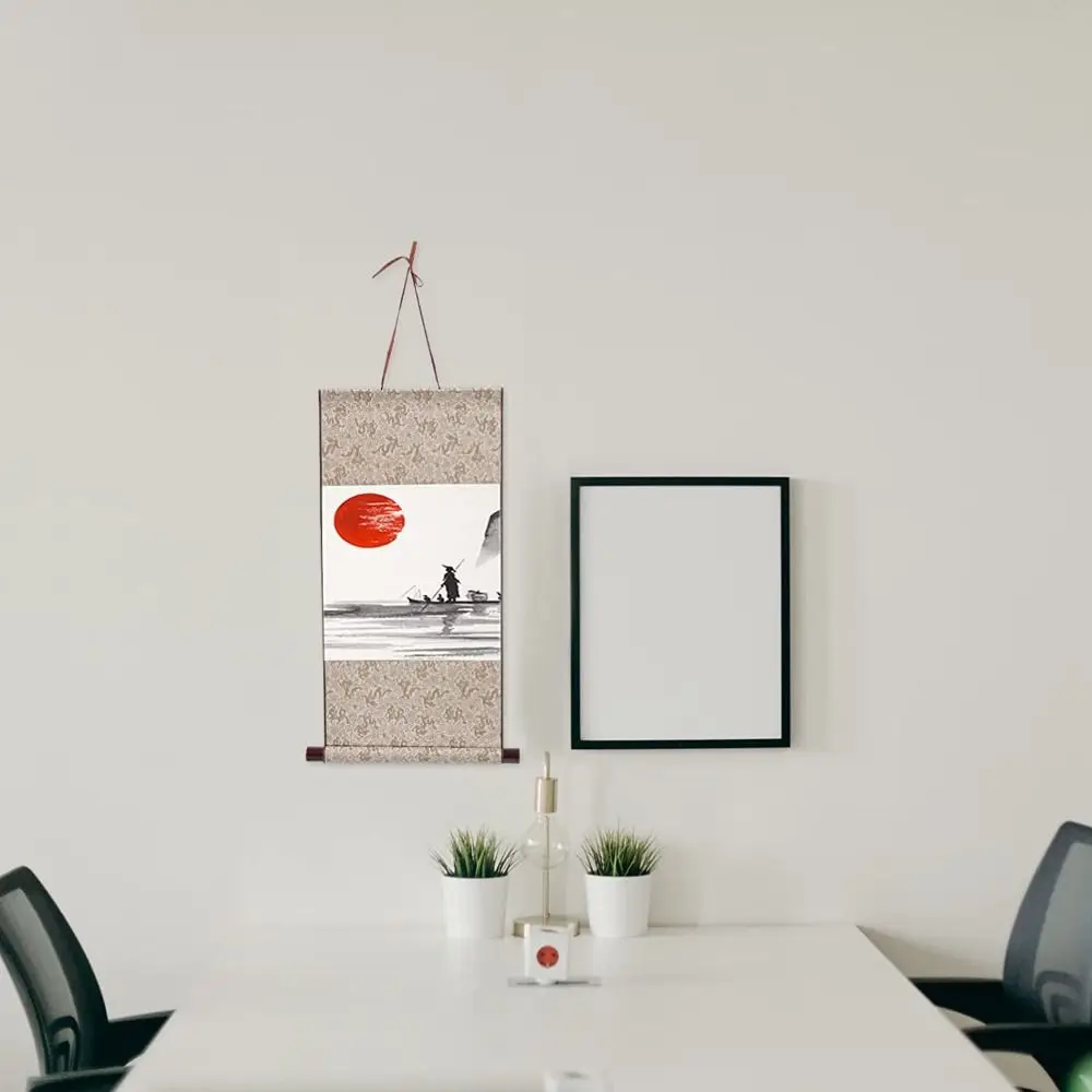 الحرف اليدوية لوازم ديكور المنزل ورق الأرز رسم قماش مخطوطات الخط تصاعد اللوحة التمرير فارغة معلقة التمرير